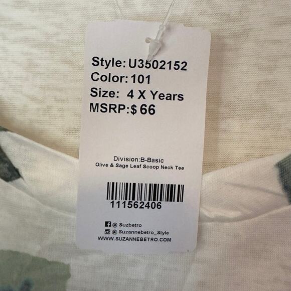 NWT Simple Suzanne Betro Tropical Leaf Print V-Neck T-Shirt Size 4X Vacation - Picture 4 of 5